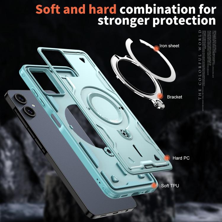 For Samsung Galaxy A07 5G / 4G PC Hybrid TPU Armor MagSafe Ring Holder Phone Case