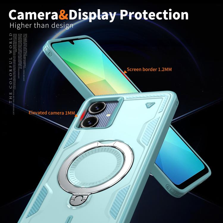 For Samsung Galaxy A07 5G / 4G PC Hybrid TPU Armor MagSafe Ring Holder Phone Case