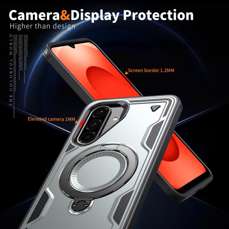 For Samsung Galaxy A17 5G PC Hybrid TPU Armor MagSafe Ring Holder Phone Case