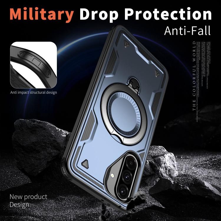 For Samsung Galaxy A17 5G PC Hybrid TPU Armor MagSafe Ring Holder Phone Case