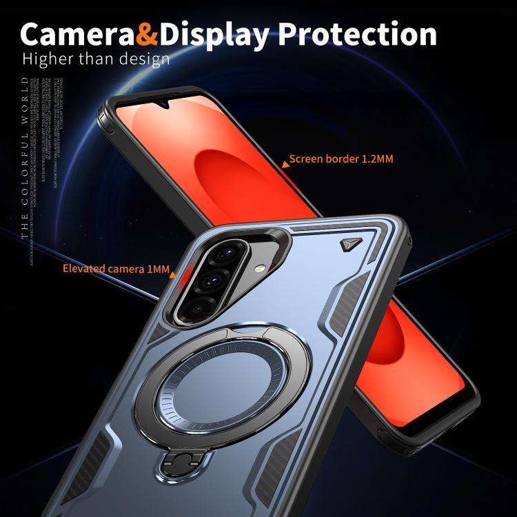 For Samsung Galaxy A17 5G PC Hybrid TPU Armor MagSafe Ring Holder Phone Case