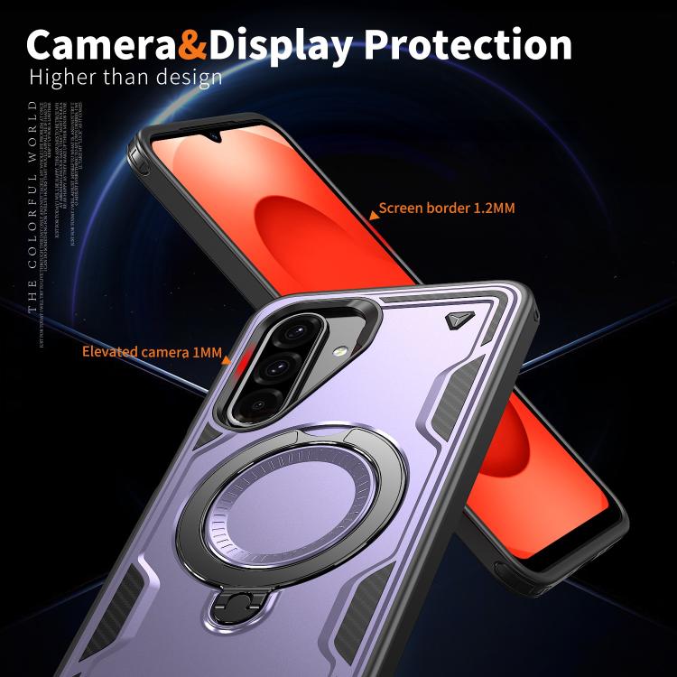 For Samsung Galaxy A17 5G PC Hybrid TPU Armor MagSafe Ring Holder Phone Case