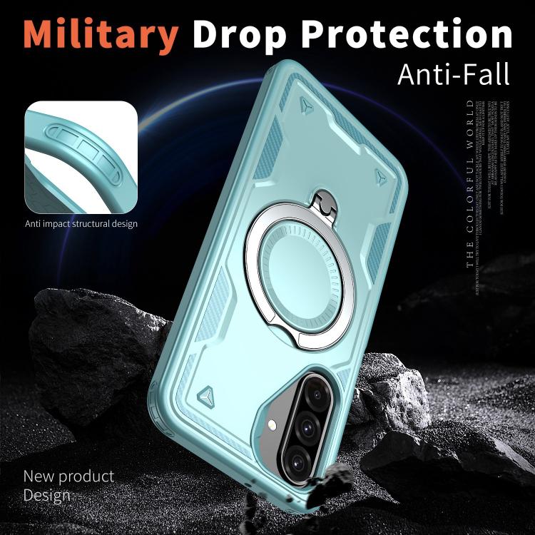 For Samsung Galaxy A17 5G PC Hybrid TPU Armor MagSafe Ring Holder Phone Case