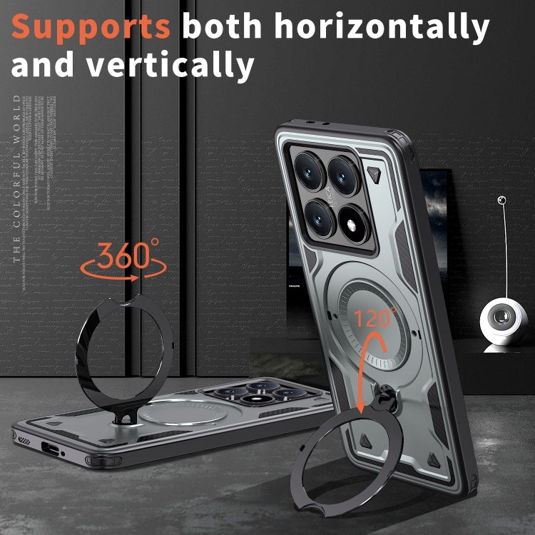 For Xiaomi 14T PC Hybrid TPU Armor MagSafe Ring Holder Phone Case