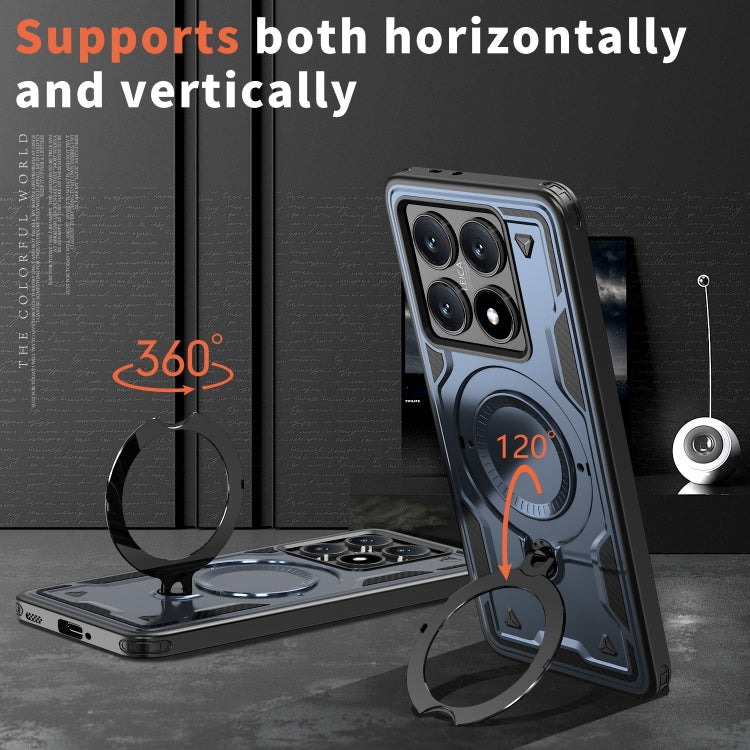 For Xiaomi 14T PC Hybrid TPU Armor MagSafe Ring Holder Phone Case