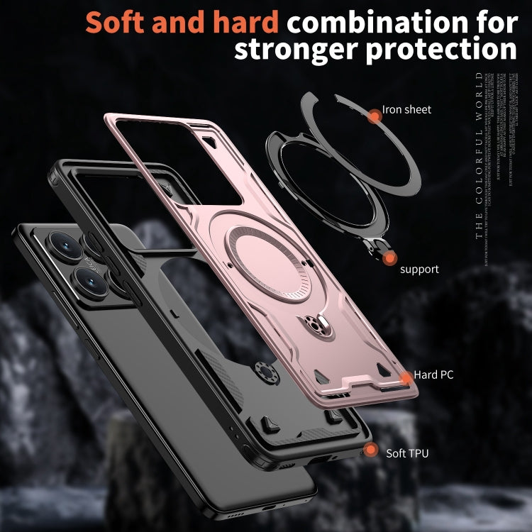 For Xiaomi 14T PC Hybrid TPU Armor MagSafe Ring Holder Phone Case