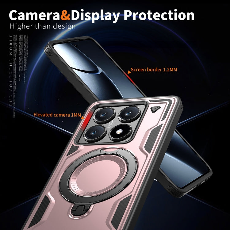 For Xiaomi 14T PC Hybrid TPU Armor MagSafe Ring Holder Phone Case