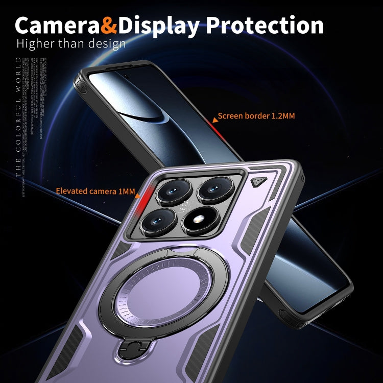 For Xiaomi 14T PC Hybrid TPU Armor MagSafe Ring Holder Phone Case