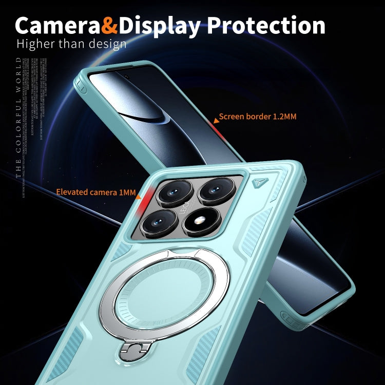 For Xiaomi 14T Pro PC Hybrid TPU Armor MagSafe Ring Holder Phone Case