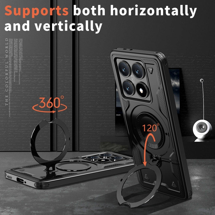 For Xiaomi 14T Pro PC Hybrid TPU Armor MagSafe Ring Holder Phone Case