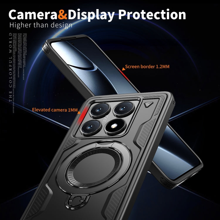 For Xiaomi 14T Pro PC Hybrid TPU Armor MagSafe Ring Holder Phone Case
