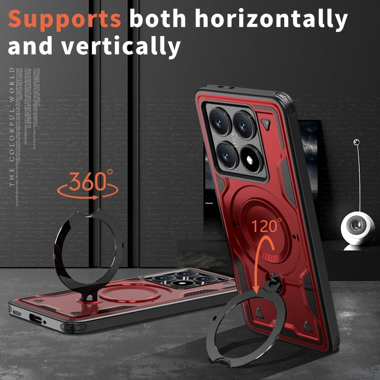For Xiaomi 14T Pro PC Hybrid TPU Armor MagSafe Ring Holder Phone Case