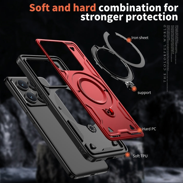 For Xiaomi 14T Pro PC Hybrid TPU Armor MagSafe Ring Holder Phone Case