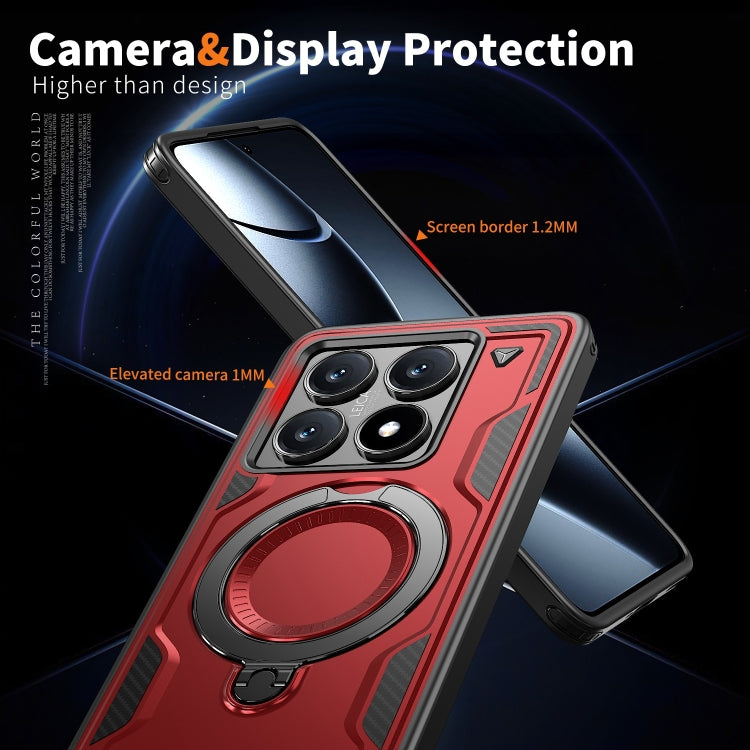 For Xiaomi 14T Pro PC Hybrid TPU Armor MagSafe Ring Holder Phone Case