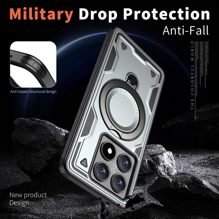 For Xiaomi 14T Pro PC Hybrid TPU Armor MagSafe Ring Holder Phone Case