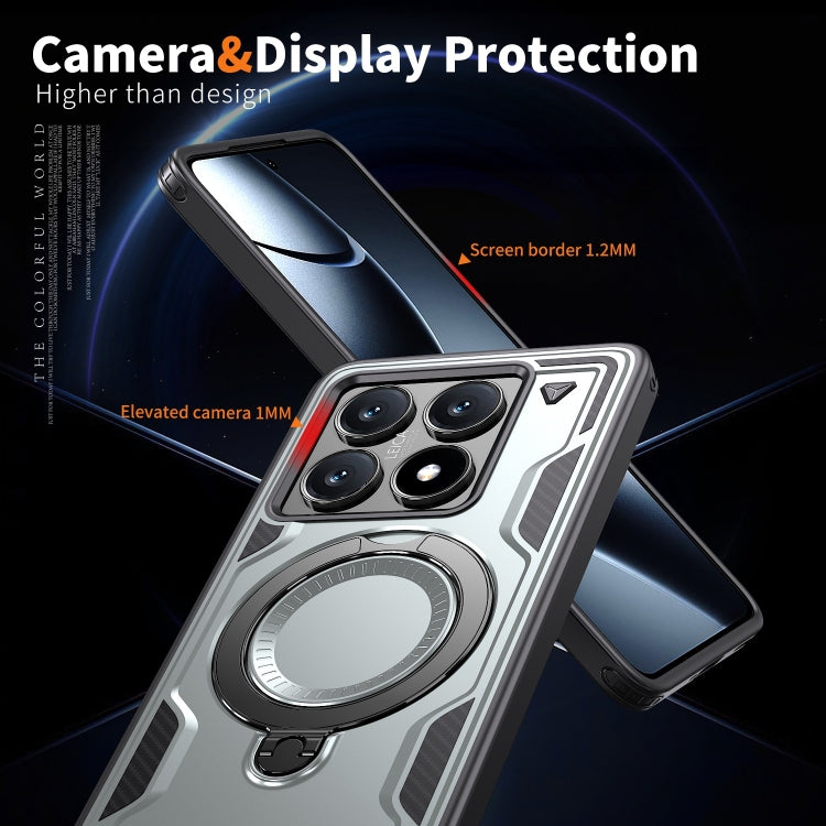 For Xiaomi 14T Pro PC Hybrid TPU Armor MagSafe Ring Holder Phone Case