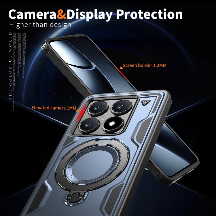 For Xiaomi 14T Pro PC Hybrid TPU Armor MagSafe Ring Holder Phone Case