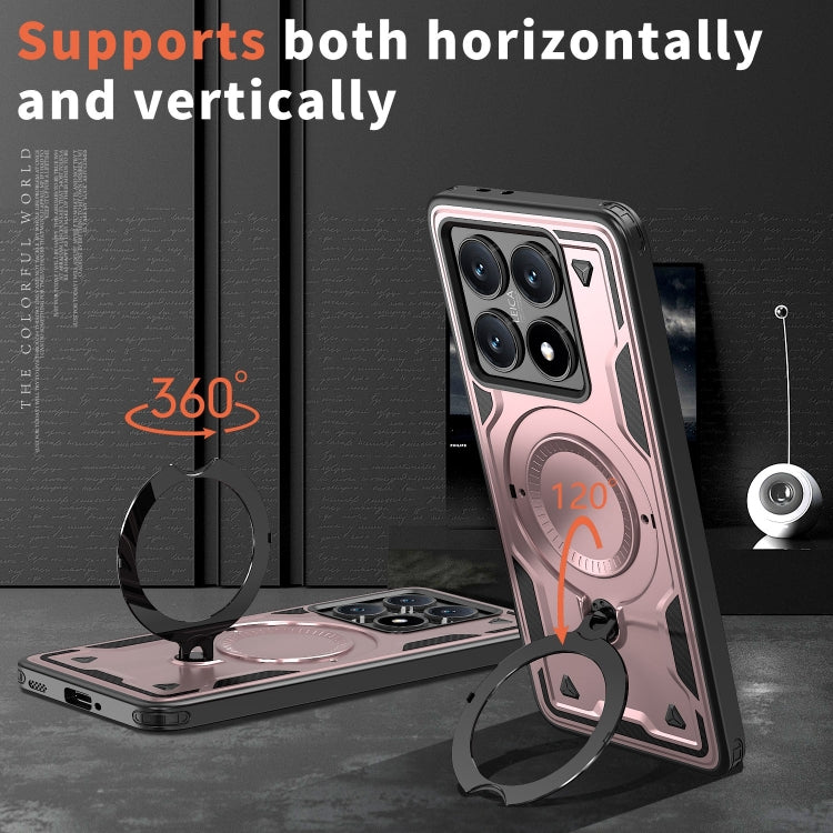 For Xiaomi 14T Pro PC Hybrid TPU Armor MagSafe Ring Holder Phone Case