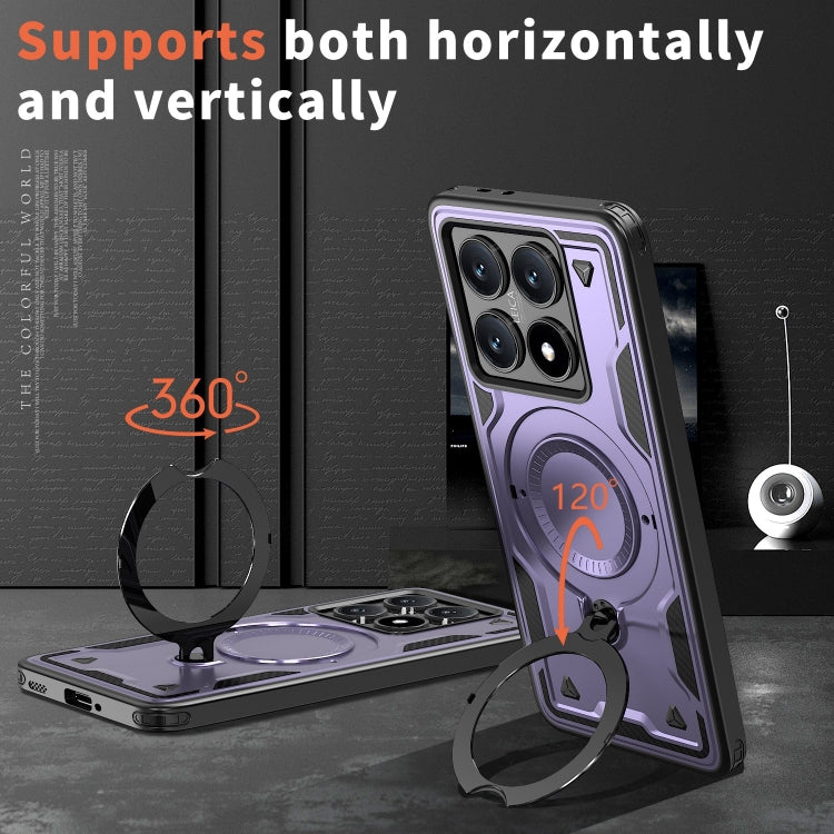 For Xiaomi 14T Pro PC Hybrid TPU Armor MagSafe Ring Holder Phone Case