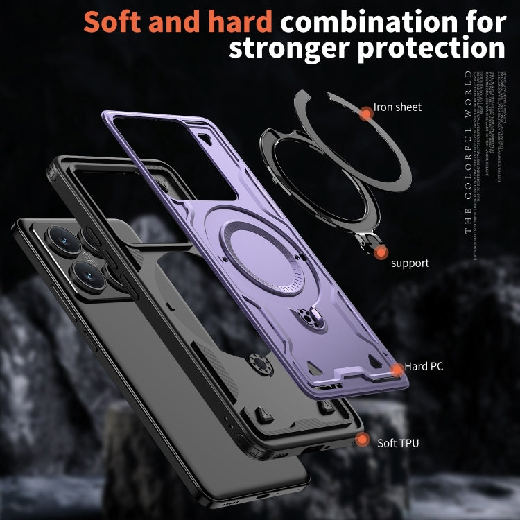 For Xiaomi 14T Pro PC Hybrid TPU Armor MagSafe Ring Holder Phone Case