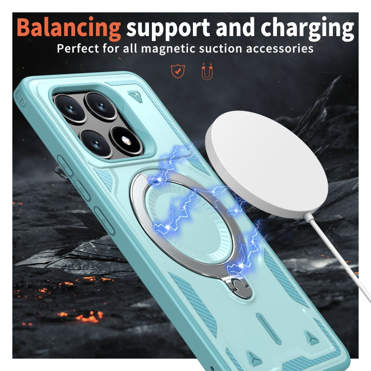 For Xiaomi Poco X6 Pro 5G PC Hybrid TPU Armor MagSafe Ring Holder Phone Case