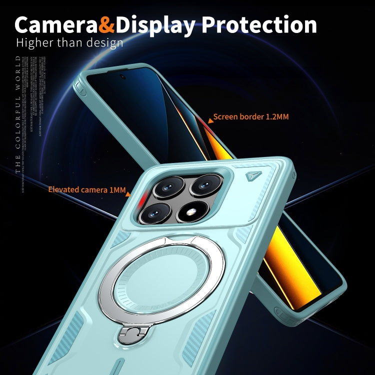For Xiaomi Poco X6 Pro 5G PC Hybrid TPU Armor MagSafe Ring Holder Phone Case
