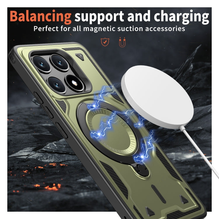 For Xiaomi Poco X6 Pro 5G PC Hybrid TPU Armor MagSafe Ring Holder Phone Case