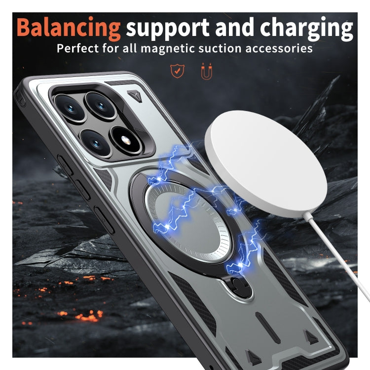 For Xiaomi Poco X6 Pro 5G PC Hybrid TPU Armor MagSafe Ring Holder Phone Case
