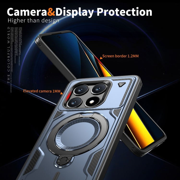 For Xiaomi Poco X6 Pro 5G PC Hybrid TPU Armor MagSafe Ring Holder Phone Case