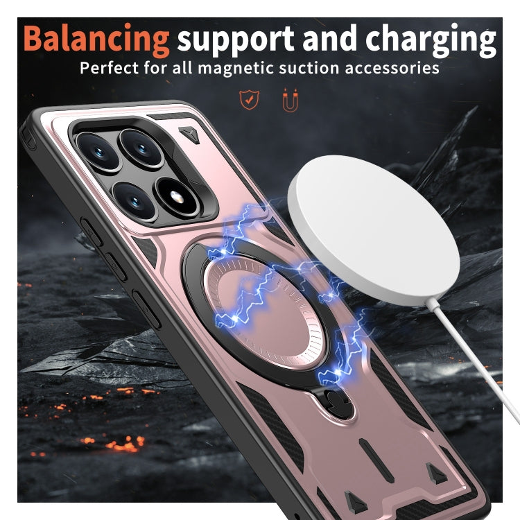 For Xiaomi Poco X6 Pro 5G PC Hybrid TPU Armor MagSafe Ring Holder Phone Case