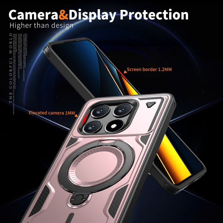 For Xiaomi Poco X6 Pro 5G PC Hybrid TPU Armor MagSafe Ring Holder Phone Case