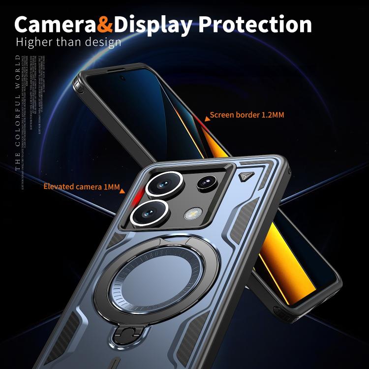 For Xiaomi Poco X6 PC Hybrid TPU Armor MagSafe Ring Holder Phone Case