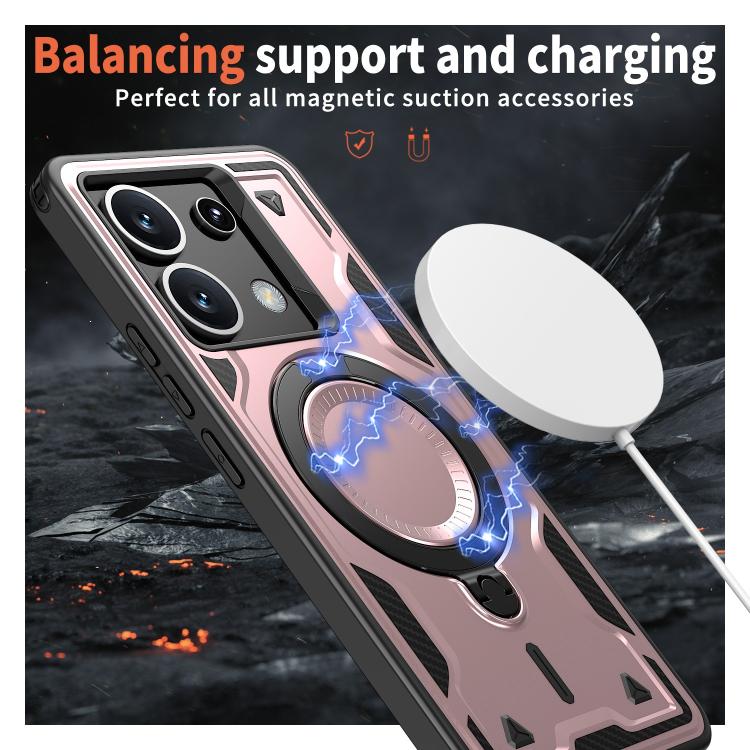 For Xiaomi Poco X6 PC Hybrid TPU Armor MagSafe Ring Holder Phone Case
