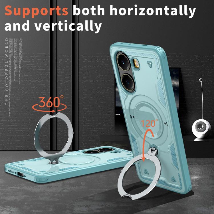For Xiaomi Poco X7 Pro 5G PC Hybrid TPU Armor MagSafe Ring Holder Phone Case