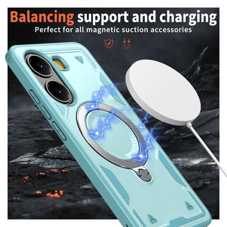 For Xiaomi Poco X7 Pro 5G PC Hybrid TPU Armor MagSafe Ring Holder Phone Case