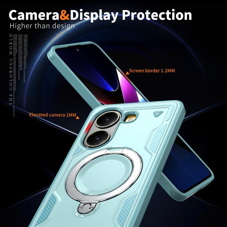 For Xiaomi Poco X7 Pro 5G PC Hybrid TPU Armor MagSafe Ring Holder Phone Case