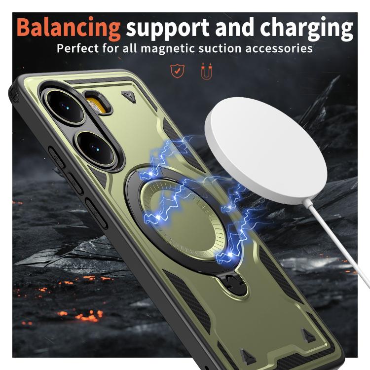For Xiaomi Poco X7 Pro 5G PC Hybrid TPU Armor MagSafe Ring Holder Phone Case