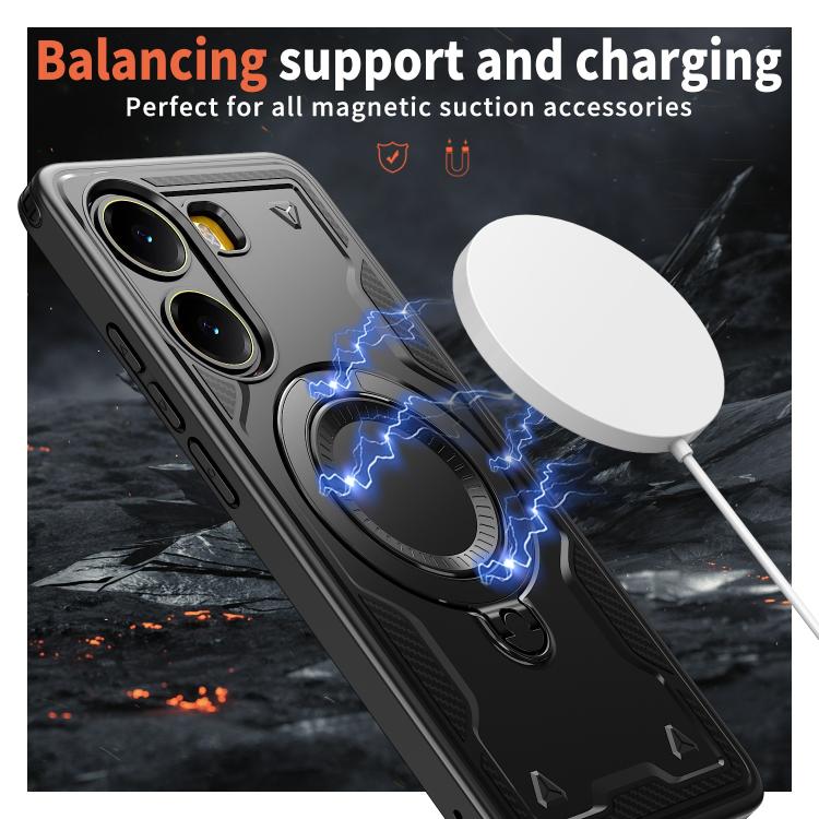 For Xiaomi Poco X7 Pro 5G PC Hybrid TPU Armor MagSafe Ring Holder Phone Case