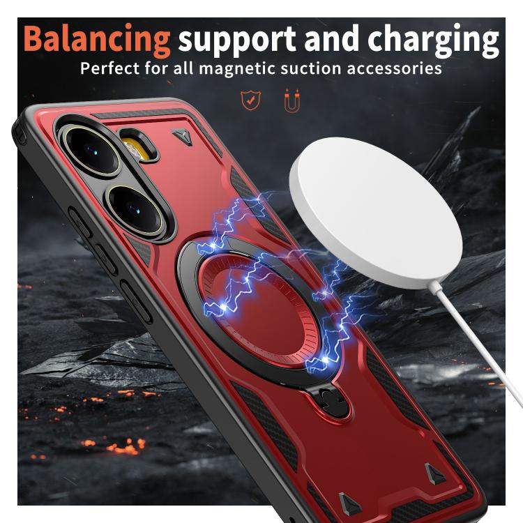 For Xiaomi Poco X7 Pro 5G PC Hybrid TPU Armor MagSafe Ring Holder Phone Case