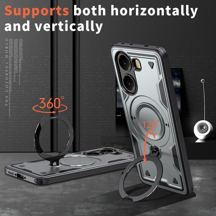 For Xiaomi Poco X7 Pro 5G PC Hybrid TPU Armor MagSafe Ring Holder Phone Case