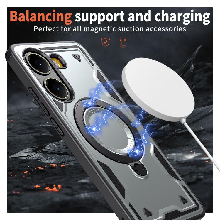 For Xiaomi Poco X7 Pro 5G PC Hybrid TPU Armor MagSafe Ring Holder Phone Case