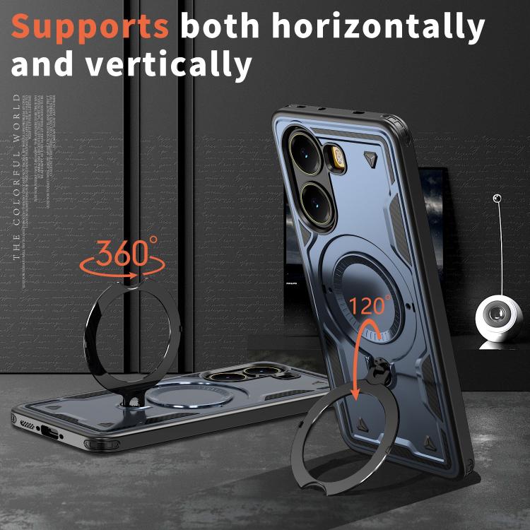 For Xiaomi Poco X7 Pro 5G PC Hybrid TPU Armor MagSafe Ring Holder Phone Case