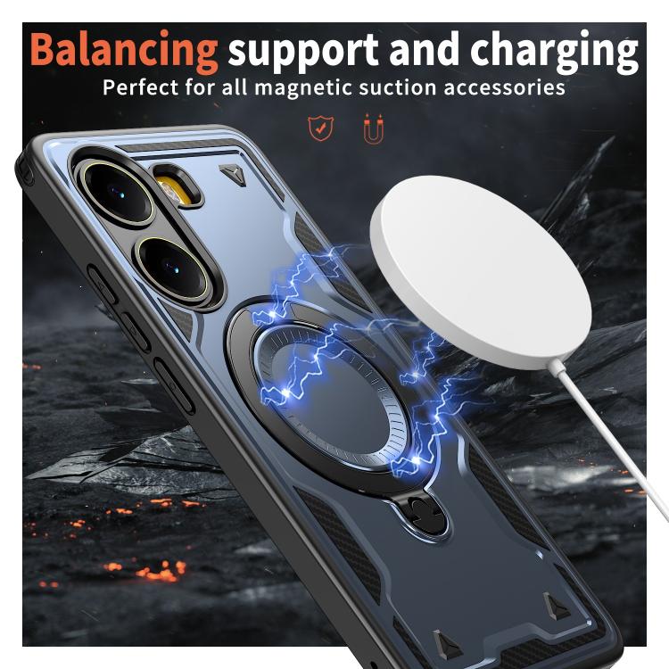 For Xiaomi Poco X7 Pro 5G PC Hybrid TPU Armor MagSafe Ring Holder Phone Case