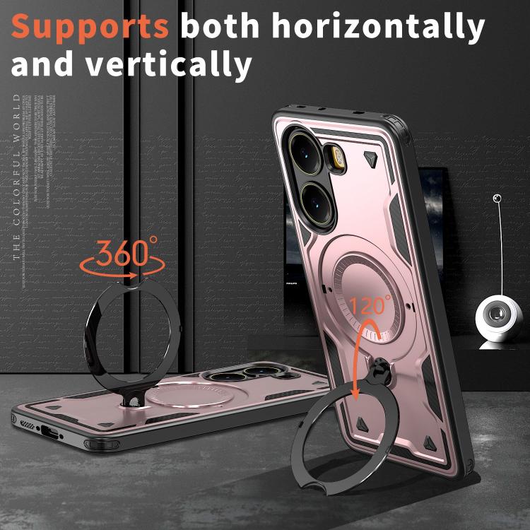 For Xiaomi Poco X7 Pro 5G PC Hybrid TPU Armor MagSafe Ring Holder Phone Case