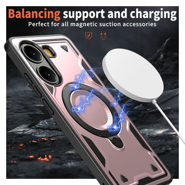 For Xiaomi Poco X7 Pro 5G PC Hybrid TPU Armor MagSafe Ring Holder Phone Case