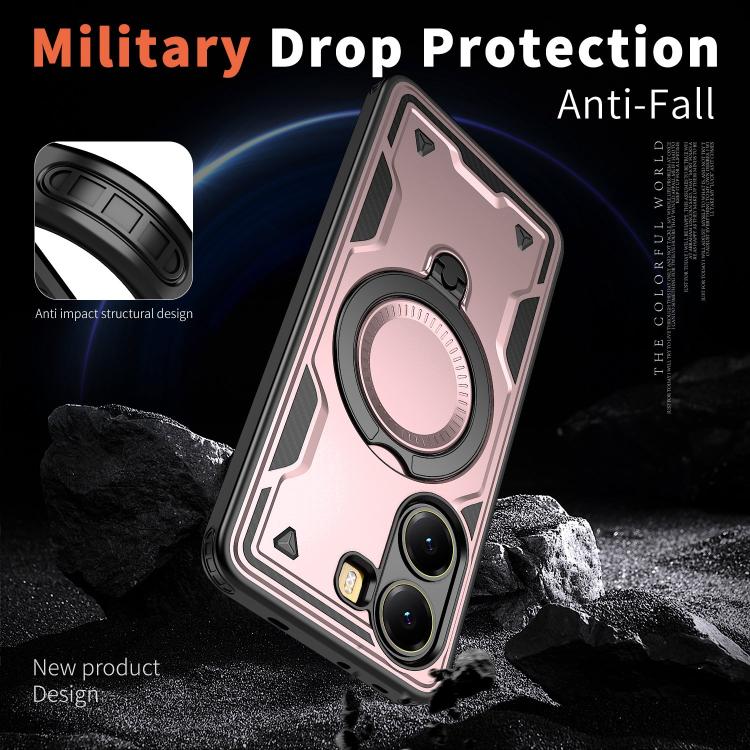 For Xiaomi Poco X7 Pro 5G PC Hybrid TPU Armor MagSafe Ring Holder Phone Case