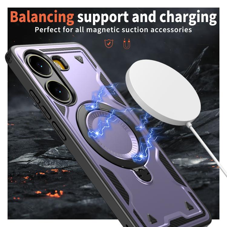For Xiaomi Poco X7 Pro 5G PC Hybrid TPU Armor MagSafe Ring Holder Phone Case