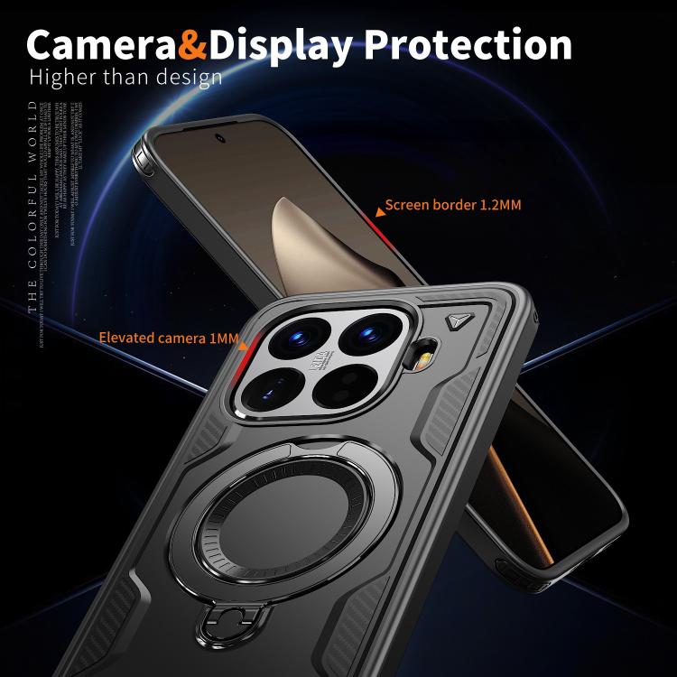 For Xiaomi 15T Pro PC Hybrid TPU Armor MagSafe Ring Holder Phone Case