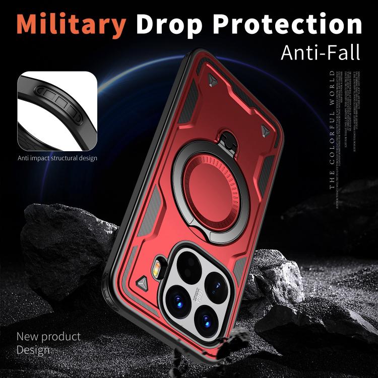 For Xiaomi 15T Pro PC Hybrid TPU Armor MagSafe Ring Holder Phone Case