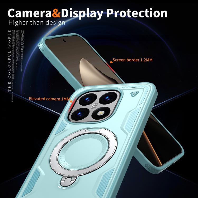 For Xiaomi 15T PC Hybrid TPU Armor MagSafe Ring Holder Phone Case
